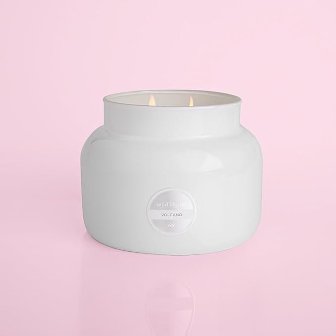 Capri Blue Volcano Scented Candles - Luxury Glass Jar Candles for Home Scented with Tropical Fruit & Sugared Citrus - Soy Wax Blend - Capri Blue Volcano - Jumbo White Color (48 oz)