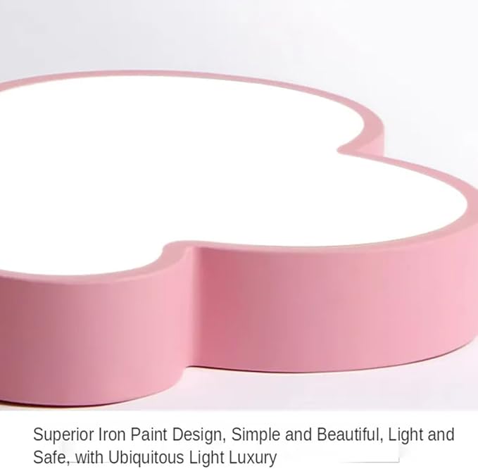 Modern Pink Led Ceiling Light 22"48w Close To Ceiling Light Fixtures With Remote Led Ceiling Lamp Flush Mount Ceiling Chandelier Lighting Fixture For Kids Bedroom/Kindergarten/Hallway/Balcony