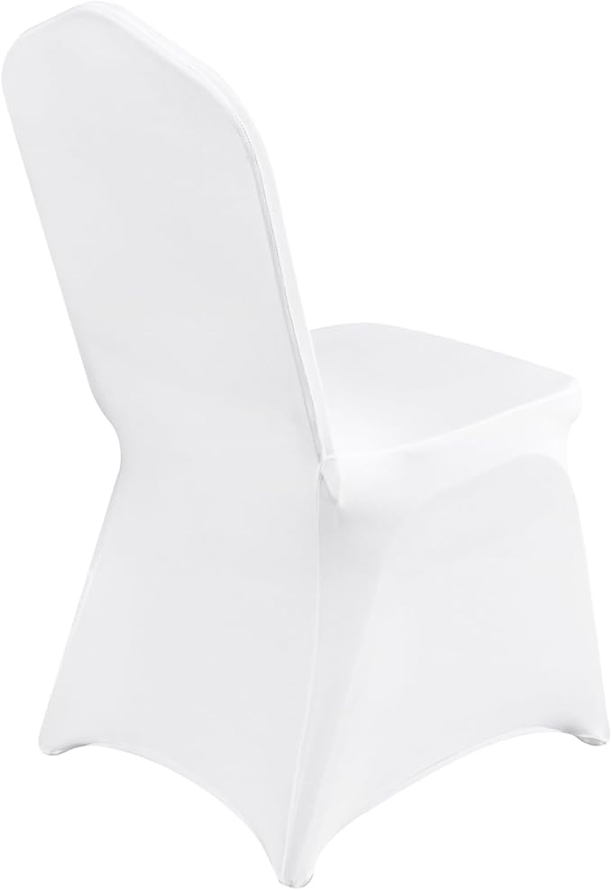 VEVOR 150 Pcs White Chair Covers Polyester Spandex Chair Cover Stretch Slipcovers for Wedding Party Dining Banquet Flat-Front Chair Cover