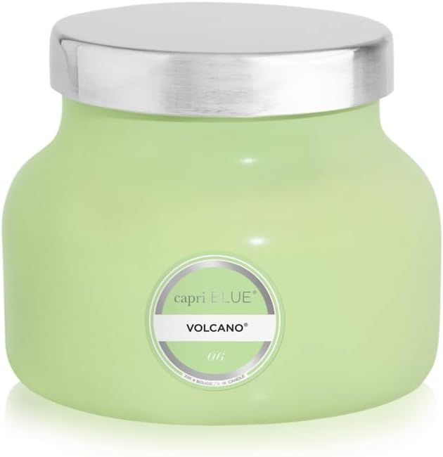 Capri Blue Volcano Scented Candles - Luxury Candles for Home Scented with Tropical Fruit & Sugared Citrus - Long Lasting Soy Wax Blend - Petite Glass Jar (Iced Matcha Green, 8 oz)