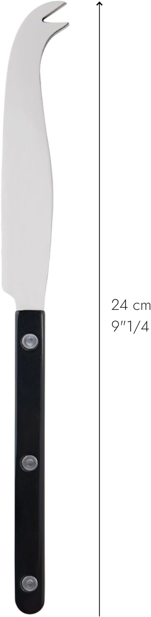Cheese Knife 9.4 inches - Bistrot Collection - All Cheeses - Stainless Steel & Nylon - Dishwasher Safe - Black - Brilliant Finish