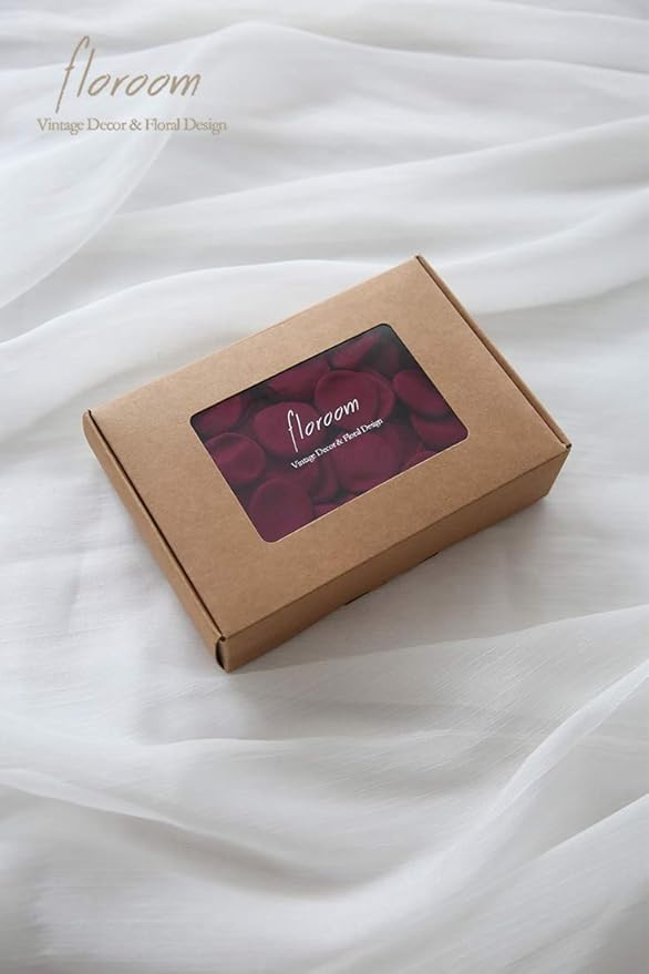 Floroom 500pcs Rose Petals Burgundy Faux Silk Flower Petals for Wedding Flower Girl Basket Aisle Scatter Dinner Table Centerpieces Party Confetti Bridal Shower Romantic Night Decoration