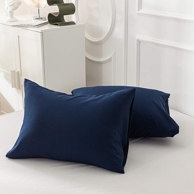 Pureant Navy Blue Comforter Queen Set Dark Blue Bedding Comforter Set Solid Color Blanket Quilts Men Women Cotton Blue Queen Size Bedding Breathable Soft Navy Blue Comforter with 2 Pillowcases