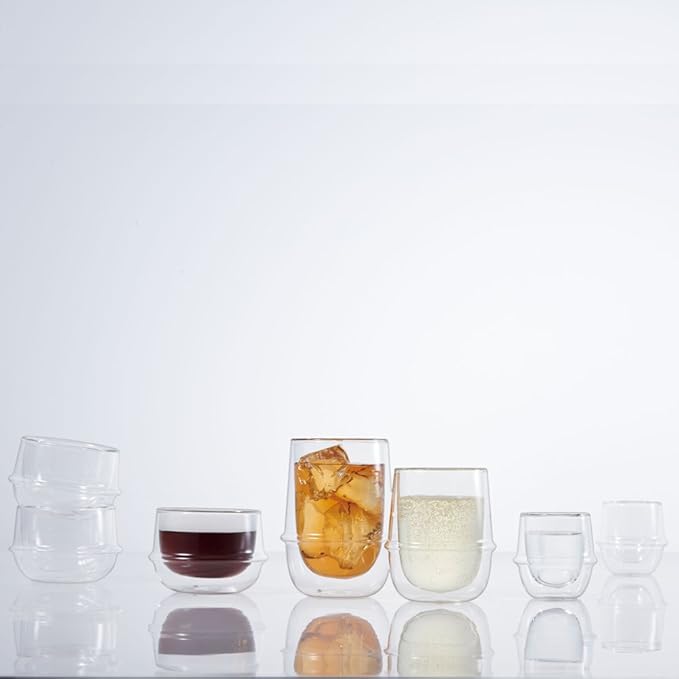 KINTO 23105 KRONOS Double Wall Tea Cup, 6.8 fl oz (200 ml), Heat-Resistant Glass, Microwave and Dishwasher Safe, Gift, Present