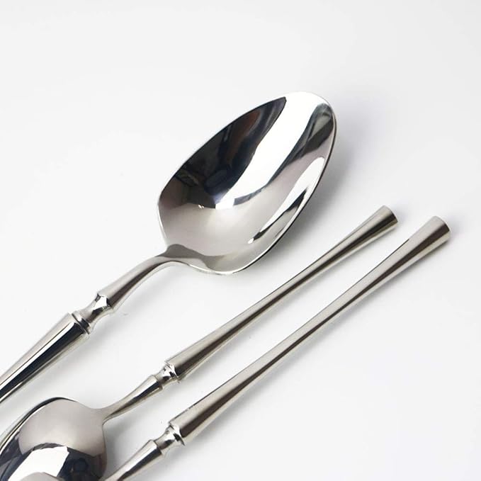 JASHII 20-piece 18/10 Stainless Steel Silver Flatware/Cutlery/ Set Service for 4 Person, Include Knife/Fork/Spoon, Mirror Polished (Silver)