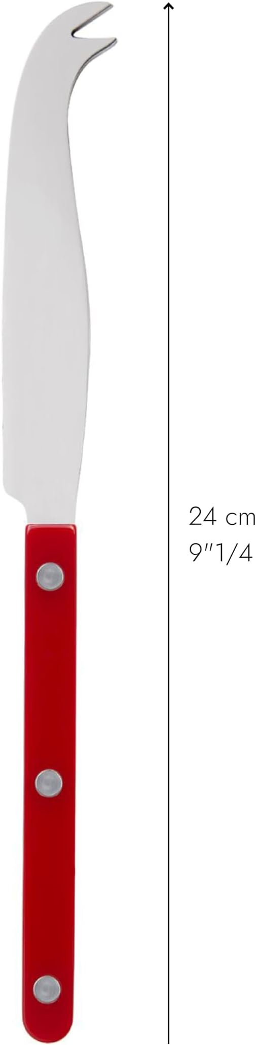 Cheese Knife 9.4 inches - Bistrot Collection - All Cheeses - Stainless Steel & Nylon - Dishwasher Safe - Burgundy - Brilliant Finish
