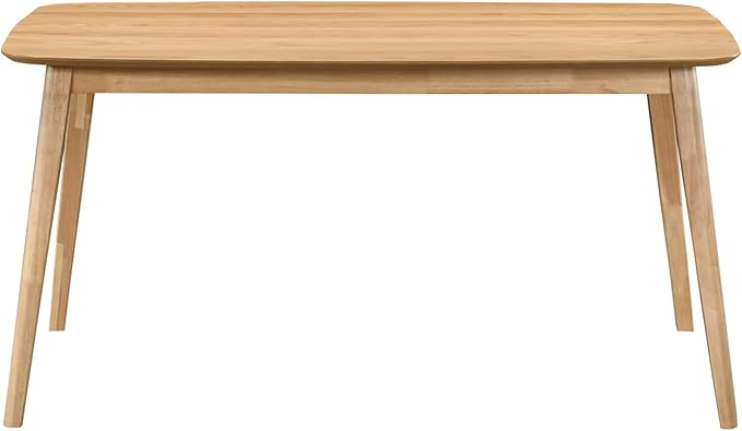 Acanva Modern Rectangular Dining Table for 6, Farmhouse Kitchen Dinner Tables with Tapered Wood Legs, Oak