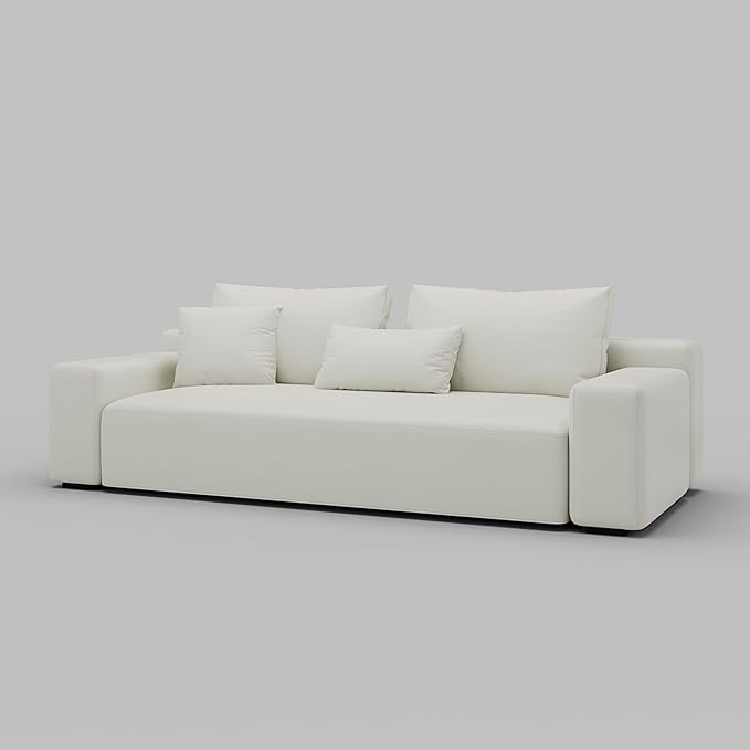 Acanva Modern Oversized Modular L Shaped Sectional Sofa Set for Living Room, Minimalist Style Comfy 4-Seat Corner Couch, 3-Seat, Vegan Leather