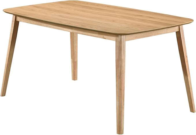 Acanva Modern Rectangular Dining Table for 6, Farmhouse Kitchen Dinner Tables with Tapered Wood Legs, Oak