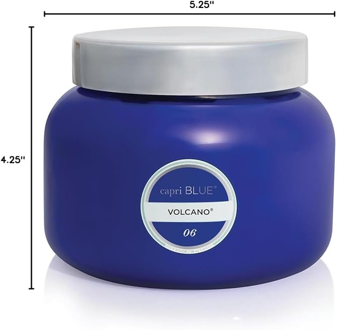 Capri Blue Volcano Scented Candles - Luxury Three Wick Candles for Home Scented with Tropical Fruit & Sugared Citrus - Soy Wax Blend - Large Blue Color (28 oz)