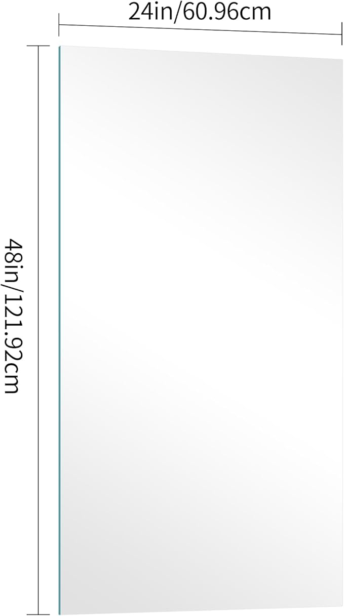 KOCUUY Frameless Mirror,24x48 Inch Rectangle Bathroom Vanity Mirror for Over Sink, Upgraded Shatterproof Unframed Design for Bedroom, Living Room, Entryway