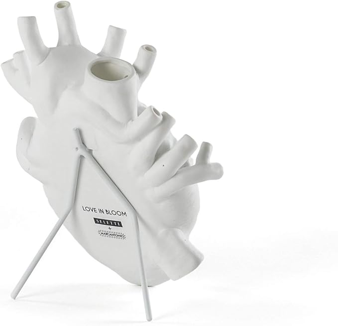 Seletti Love in Bloom Heart Vase, White
