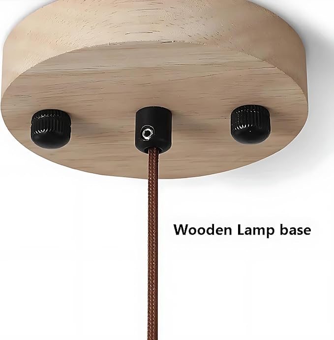 LED Natural Stone Pendant Light with Warm Glow, Modern Minimalist Dome Chandelier, Small Hanging Lamp for Kitchen Island Over Sink Bedroom Dining Room or Tea Room(Walnut)