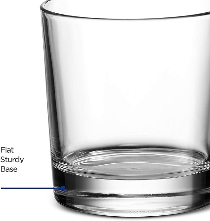 Godinger Old Fashioned Whiskey Glasses, Italian Made Drinking Glasses, Glass Cups, Whiskey Gifts - Set of 4