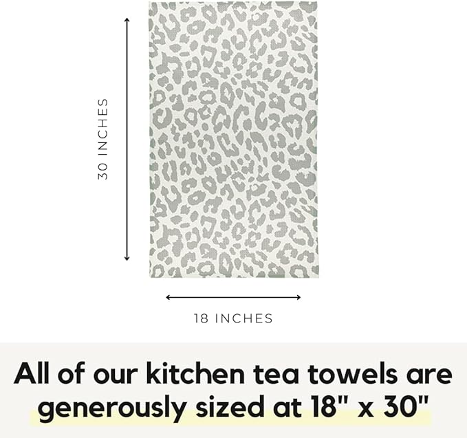 Modern Style Premium Kitchen Tea Towel Super Absorbent Fast Drying Microfiber Snow Leopard