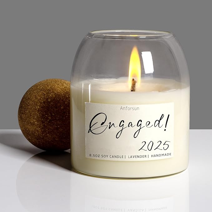 Engagement Gifts,Engagement Gifts for Couples,'Engaged 2025' Candle - 8.50oz Soy Wax, Long-Lasting 60-Hours,Lavender (Engaged 2025)
