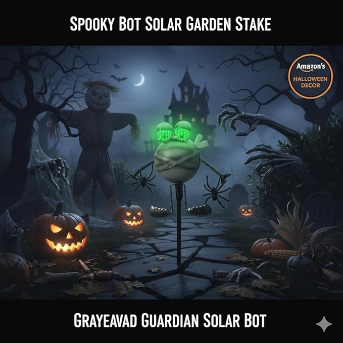 Halloween Pathway Lights 38.2" with Realistic Eye Movement, Mummy Halloween Lawn Stakes for Cute Outdoor Decorations with Solar Eyeball Lights