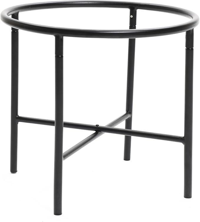 LuxenHome Planters for Indoor Plants, Set of 2 Indoor Plant Pots, Novelty Decorative Planters with Black Metal Stands, Distressed Cachepot Cauldron Large Floor Flower Pot for Living Room, 11 & 16 Inch