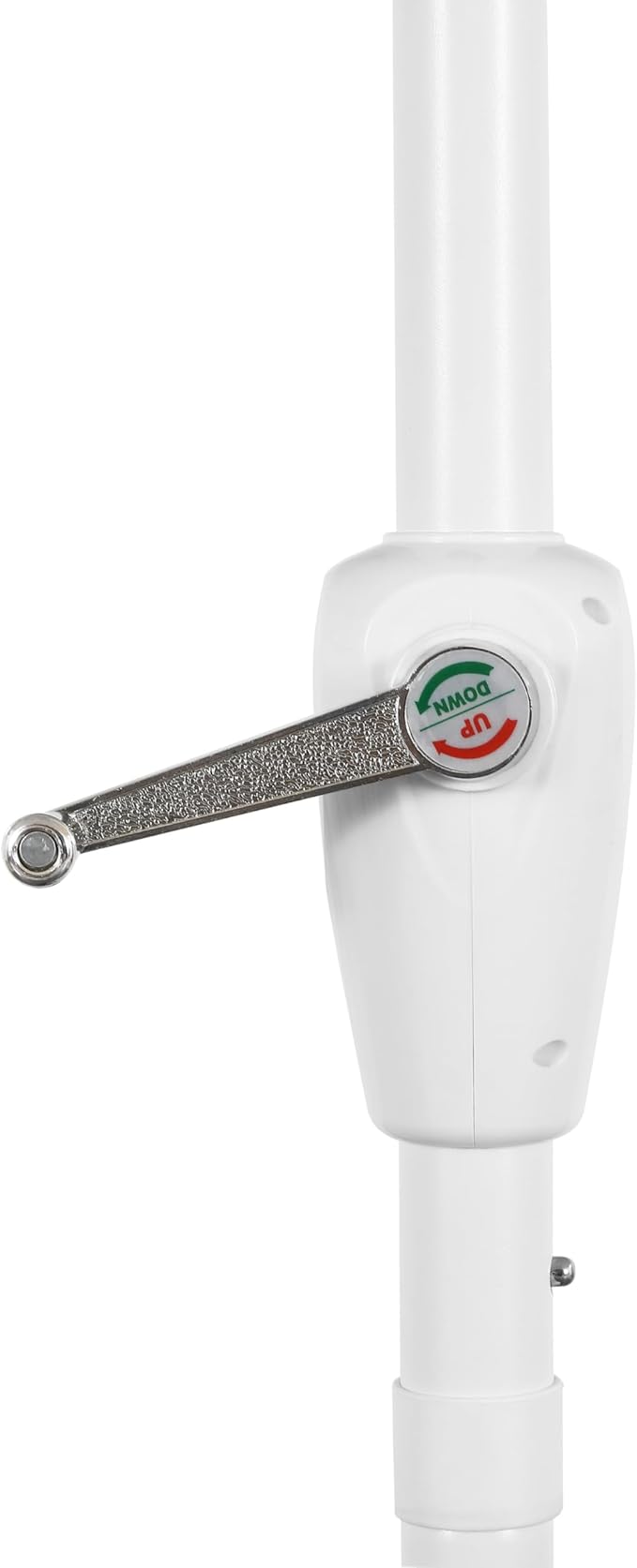 JONATHAN Y UMB1002C Tracy 9 ft. Classic MidCentury Scalloped Fringe Market Patio Umbrella with Auto-Tilt, Crank, Wind Vent and UV Protection in Cream/White