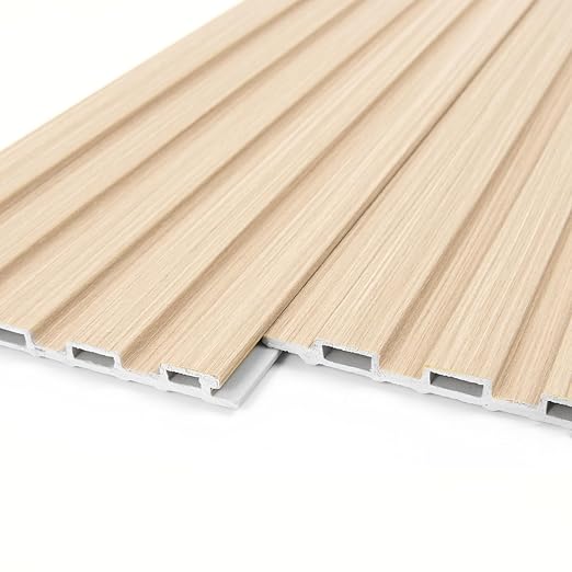 Art3d WPC Wainscoting Panels, 16-Pack 48 x 6 Inch 3D Wall Accents for Interior Wall Decor, Living Room, Bedroom, Oak