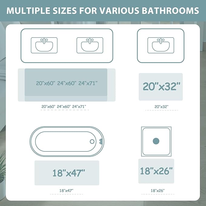 Uphome Boho Bathroom Rugs, Distressed Farmhouse Sage Green Bath Mat, Comfy Velvet Small Bath Rugs Non Slip Washable, Vintage Oriental Toilet Rug for Sink Shower Vanity, 18x26 inch