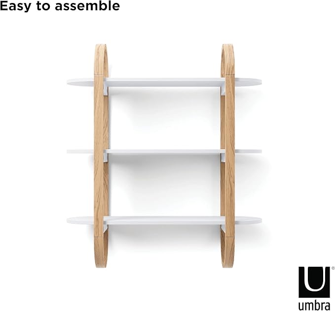 Umbra Bellwood Wall Shelf White/Natural, W65×D24×H75cm