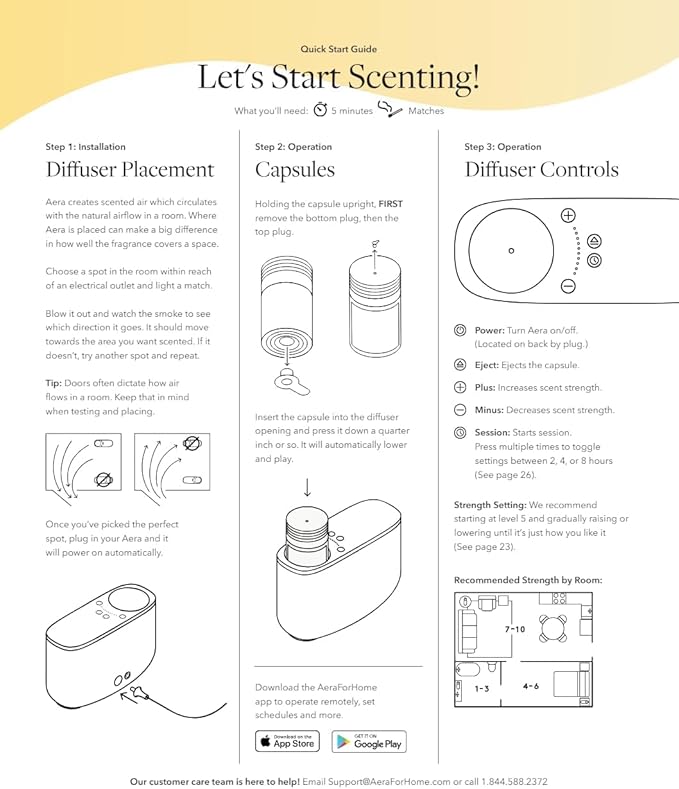 Aera Smart Home Fragrance Diffuser and White Tea Scent Refill Bundle - Alexa Compatible, Hypoallergenic, Family and Pet Safe, App Controlled