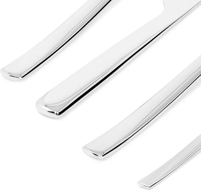 Alessi REB09S24 Ovale - Cutlery set composed of six table spoons, six table forks, six table knives, six coffee spoons in 18/10 stainless steel.