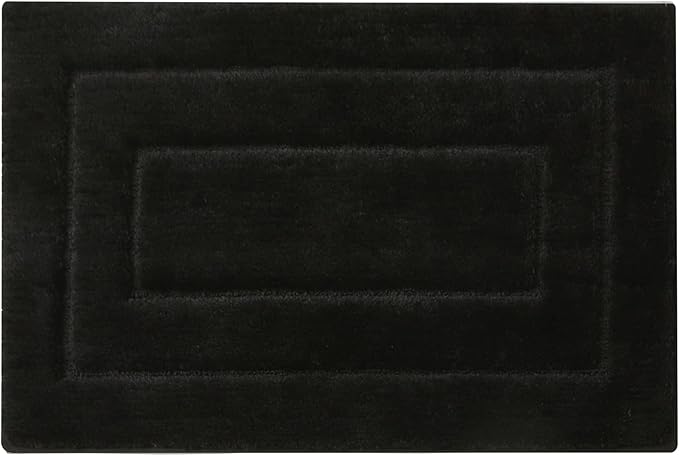 GRANNY SAYS Black Bathroom Rug, Non Slip Bath Mats for Bathroom, Super Soft and Water Absorbent, Microfiber Bath Rugs, Machine Wash Dry, Bath Rugs for Floor, Tub and Shower, 20 x32