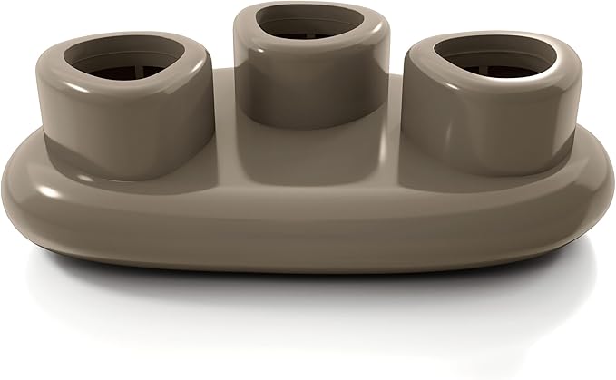 24/7 Shop at Home Kavren Modern 37-inch Oval Glossy Low Profile Coffee Table, Stone Shape Living Room Furniture for Small Space, Dark Brown