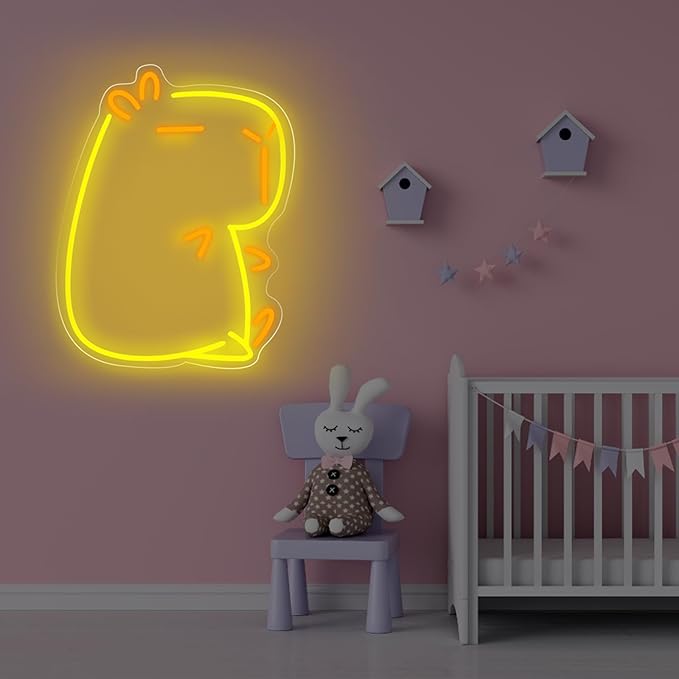 Cute Capybara Neon Sign for Wall Decor, Light up Cute Animal Shape LED Lamp, Unique Home, Children's Bedroom, Business Shop, Bar Party Decor, Family Gatherings, Birthday Party DecorGift for Kids