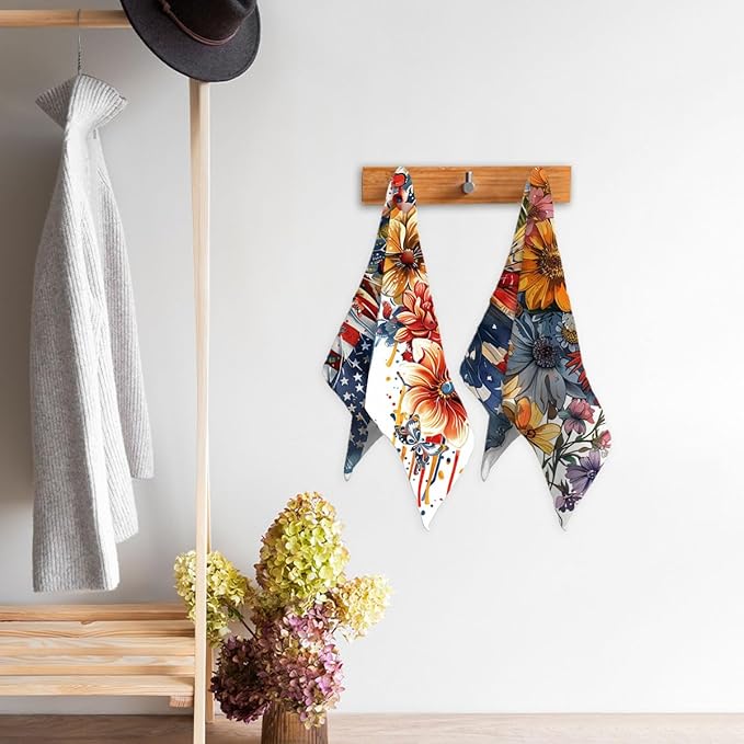 American Flag Butterfly Kitchen Dish Towels Set of 2 Watercolor Holiday Tabletop Decor Butterfly