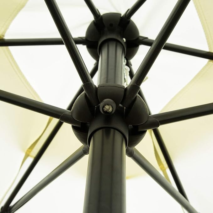 Sunnyglade 7.5' Patio Umbrella Outdoor Table Market Umbrella with Push Button Tilt/Crank, 6 Ribs (Beige)