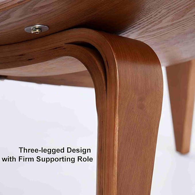 homary Leather Walnut Tripod Accent Chair, High Back Lounge Chair with Soft Faux Leather Seat, Sturdy Wood Frame for Living Room Bedroom (White)