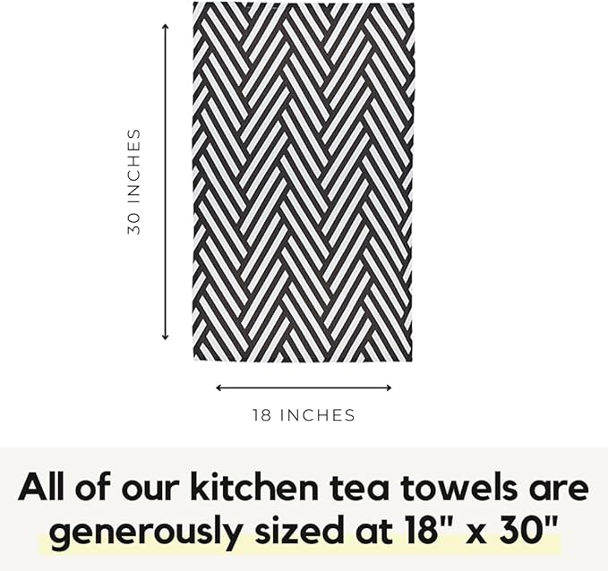 Modern Style Premium Kitchen Tea Towel Super Absorbent Fast Drying Microfiber Modern Herringbone