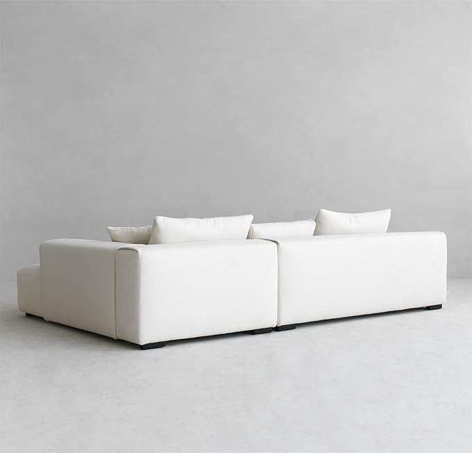 Acanva Modern Oversized Modular L Shaped Sectional Sofa Set for Living Room, Minimalist Style Comfy 4-Seat Corner Couch, Right Chaise, Wool-Like