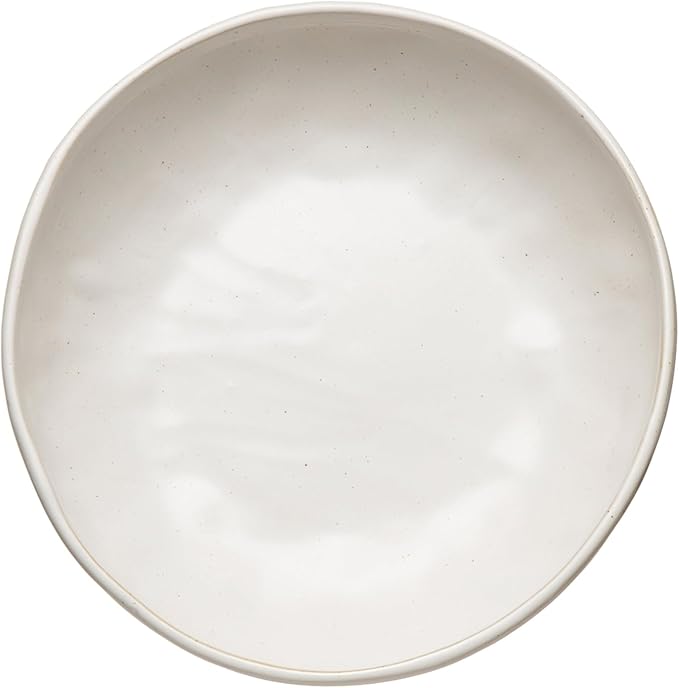 Creative Co-Op Stoneware Bowl w Reactive Glaze Decorative Object, White