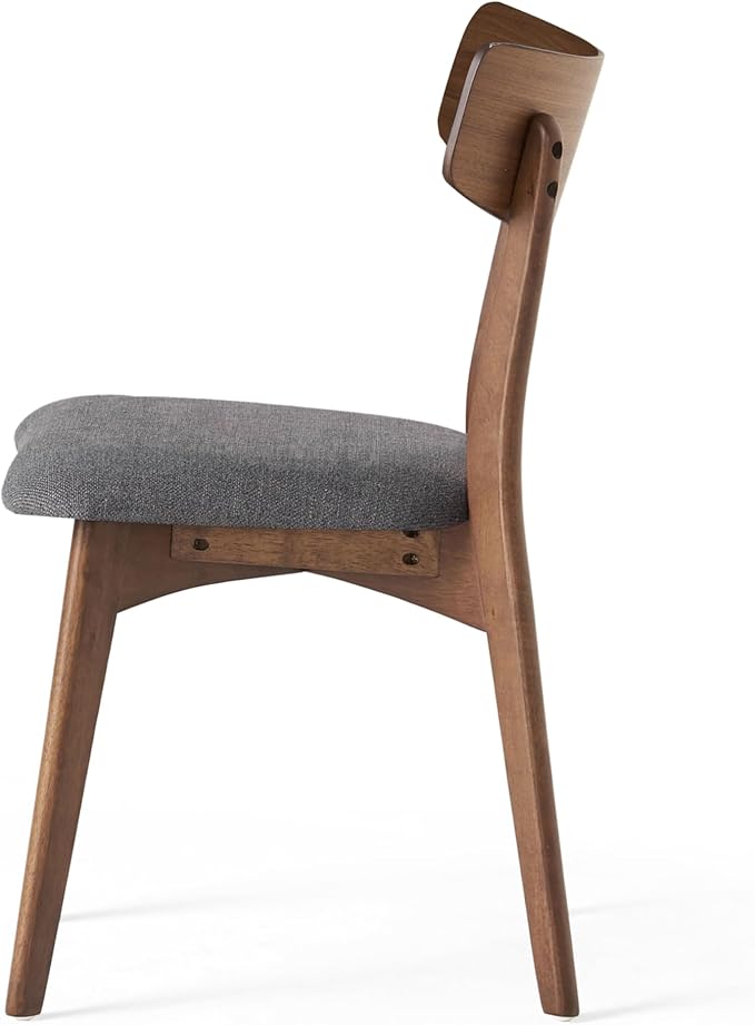 Christopher Knight Home Upholstered Wood Dining Chair,Stylish Designed Dining Room Chair (Set of 2),Dark Gray