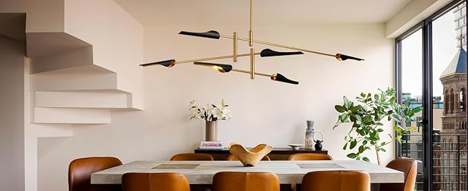 76” Industrial Pendant Light 6-Lights Adjustable Farmhouse Chandelier Modern Pendant Lighting Fixtures for Dining Room Living Room Kitchen Island Bedroom, UL Listed