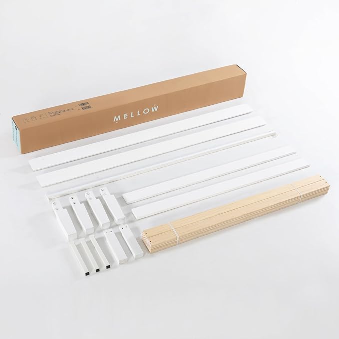 Mellow Naturalista Classic 12 Inch Solid Wood Platform Bed Queen, White