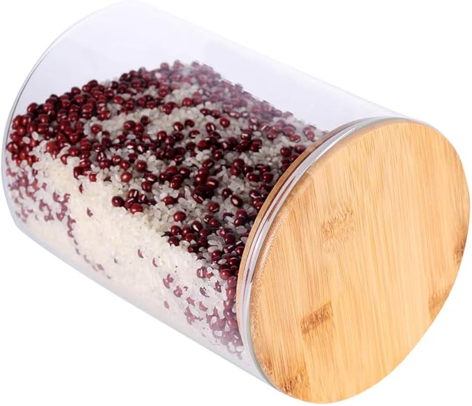 Large Glass Food Storage Container, 100 FL OZ (3000ml) Glass Food Canister with Airtight Bamboo Lids for Your Pantry, BPA-Free Cereal Dispenser Jars for Spaghetti Pasta, Powder, Tea, Coffee