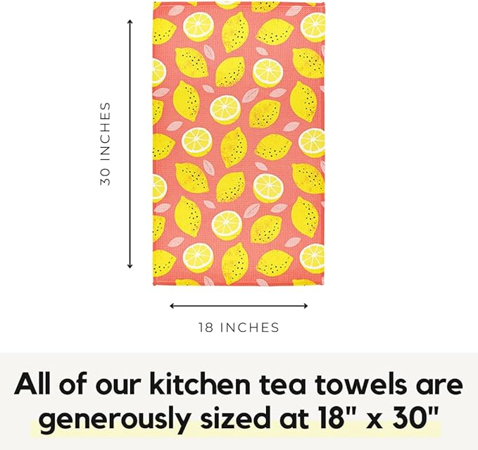 Modern Style Premium Kitchen Tea Towel Super Absorbent Fast Drying Microfiber Pink Lemonade