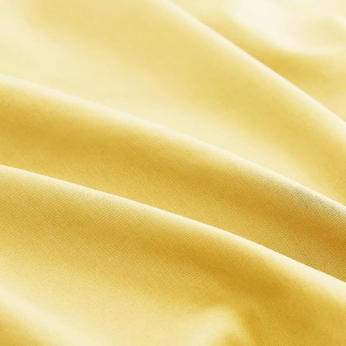 CLOTHKNOW Yellow Full Size Comforter Set 3Pcs Light Yellow Bedding Comforter Sets Soft Comforter with 2 x Pillow Cases