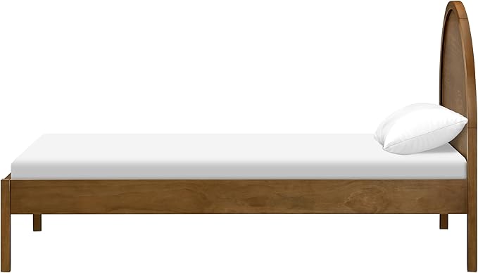Babyletto Bondi Twin Bed for Kids - GREENGUARD Gold Certified - Twin Bed Frames with Arched Headboard - Universal Mattress Fit - No Box Spring Needed, Perfect for Boys & Girls Room - Natural Walnut