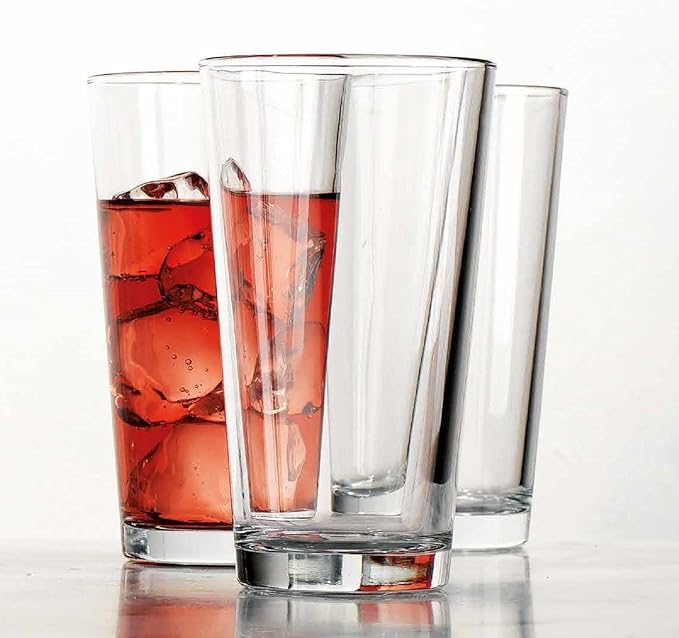 Drinking Glasses Set 17 OZ. Oversized Pint Beer Glasses, Highball Glass Cups, Juice, Cocktails, Wine, Iced Tea, Bar Glass. Dishwasher Safe. (Set of 10)