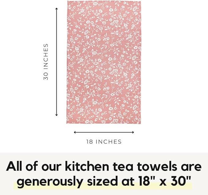 Modern Style Premium Kitchen Tea Towel Super Absorbent Fast Drying Microfiber Whispering Roses