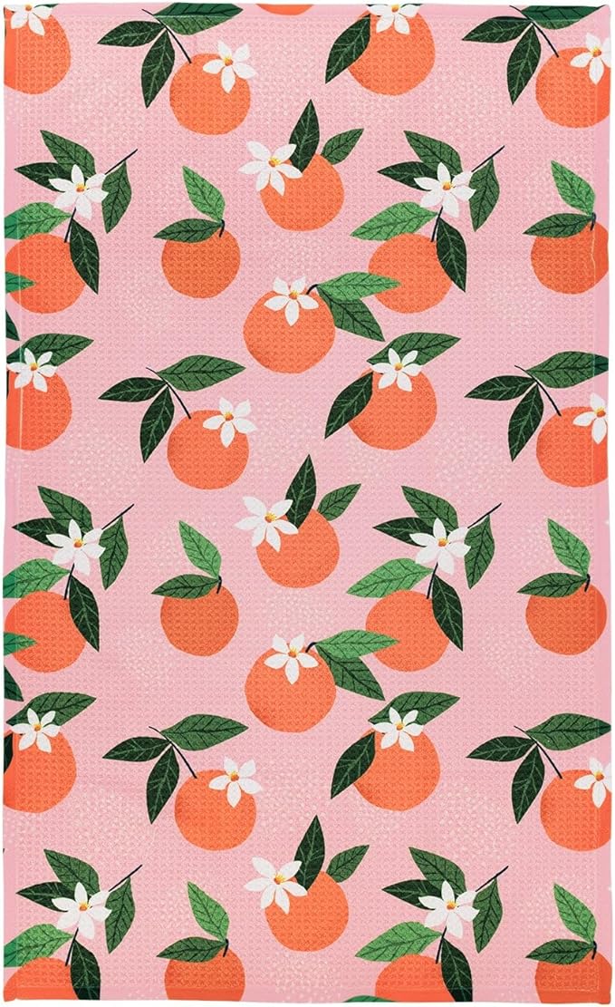 Modern Style Premium Kitchen Tea Towel Super Absorbent Fast Drying Microfiber Juicy Orange