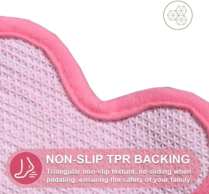 ORTIGIA Cute Pink Bow Scalloped Bath Mat, Fun Plush Microfiber Scallop Bathroom Rugs Non Slip Washable Quick Dry Absorbent, Bath Rug for Shower Stall Vanities Kitchen Floor Entrance, 20x32