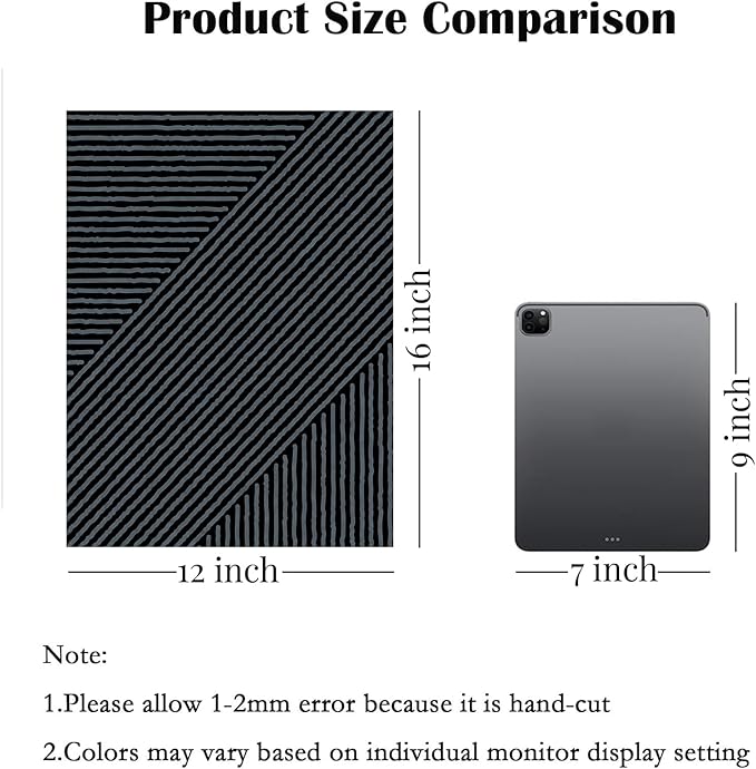 Modern Abstract Pictures Wall Art Boho Neutral Canvas Wall Art Minimalist Wall Decor Black Brown Artwork Abstract Modern Painting Prints for Living Room Bedroom 12x16 Inch Unframed Set of 3 (NO FRAME)