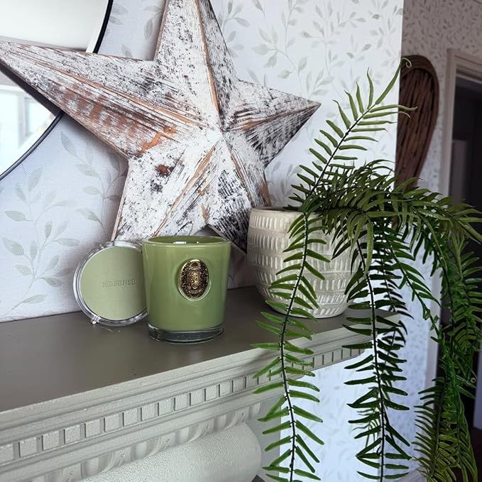 M&SENSE Large Two-Wick Soy Candle | Evergreen Pine & Emerald Green | 19.8 oz, 120H Burn Time | Luxury Scented Candle for Relaxation, Gifting, Home Décor | Ideal for Bedroom, Office, Party Ambiance